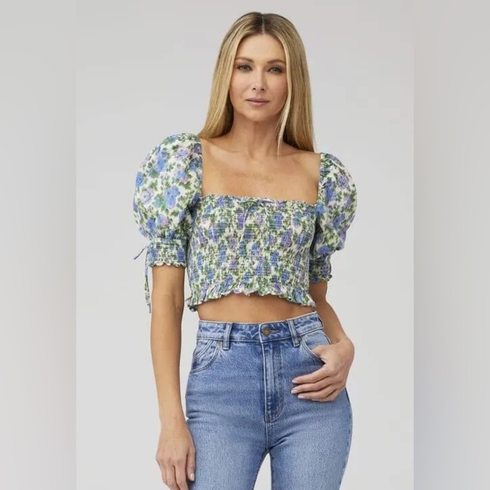 For‎ Love And Lemons Crop Bridgette Top size L